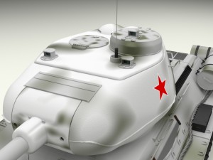 t-34-85 tank winter camo 3D 模型