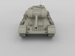 t-34-85 tank winter camo 3D Model