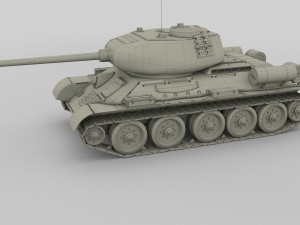t-34-85 tank winter camo 3D 模型