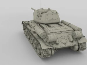 t-34-85 tank winter camo 3D Model