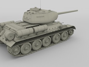 t-34-85 tank winter camo 3D 模型