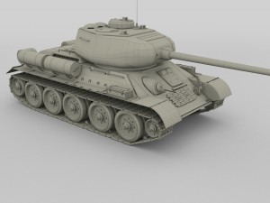 t-34-85 tank winter camo 3D 模型