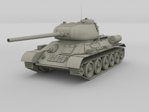 t-34-85 tank winter camo 3D 模型