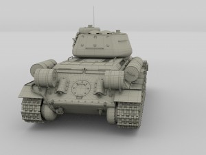 t-34-85 tank winter camo 3D 模型