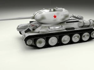 t-34-85 with interior winter camo 3D Model