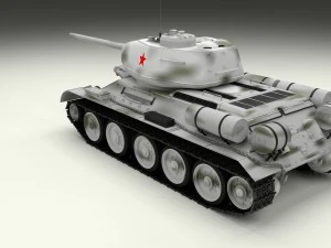 t-34-85 with interior winter camo 3D Model