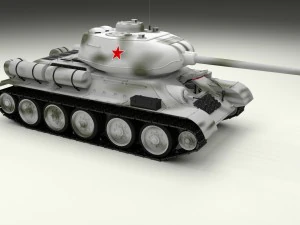 t-34-85 with interior winter camo 3D Model