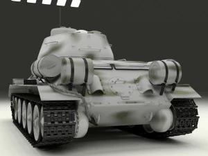 t-34-85 with interior winter camo 3D Model