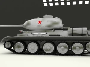 t-34-85 with interior winter camo 3D Model