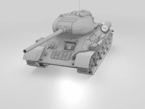 t-34-85 with interior winter camo 3D Model