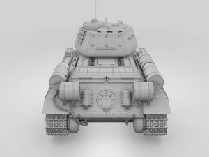 t-34-85 with interior winter camo 3D Model