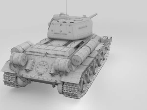 t-34-85 with interior winter camo 3D Model