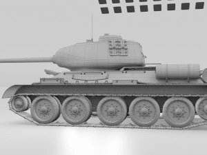 t-34-85 with interior winter camo 3D Model