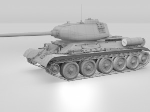 t-34-85 with interior hdri Modelo 3D