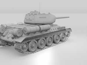 t-34-85 with interior hdri Modelo 3D