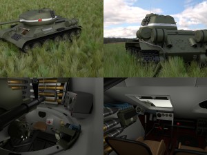 t-34-85 with interior hdri Modelo 3D