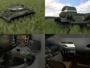 t-34-85 with interior hdri 3D Model