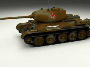 t-34-85 interior-engine bay full hdri camo Modelo 3D