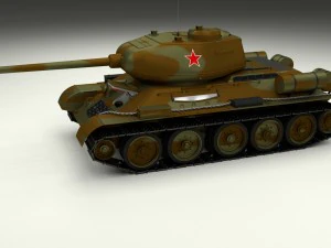 t-34-85 interior-engine bay full hdri camo 3D Model