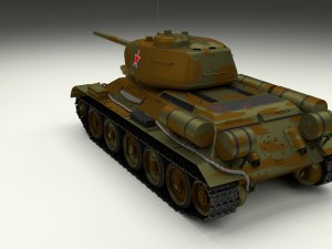 t-34-85 interior-engine bay full hdri camo Modelo 3D