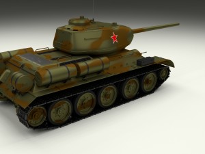 t-34-85 interior-engine bay full hdri camo Modelo 3D