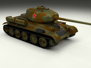 t-34-85 interior-engine bay full hdri camo Modelo 3D