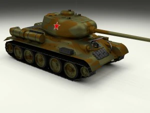 t-34-85 interior-engine bay full hdri camo 3D Model