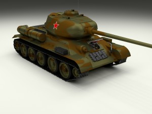 t-34-85 interior-engine bay full hdri camo Modelo 3D
