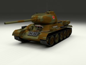 t-34-85 interior-engine bay full hdri camo Modelo 3D