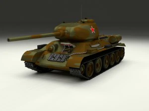 t-34-85 interior-engine bay full hdri camo 3D Model