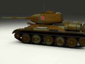 t-34-85 interior-engine bay full hdri camo Modelo 3D