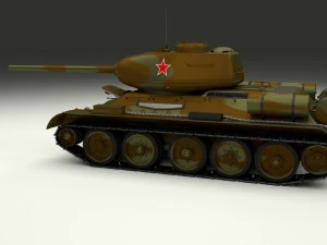 t-34-85 interior-engine bay full hdri camo 3D Model
