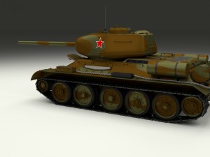 t-34-85 interior-engine bay full hdri camo Modelo 3D