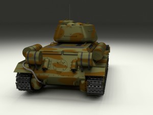 t-34-85 interior-engine bay full hdri camo Modelo 3D