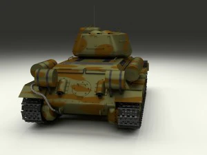 t-34-85 interior-engine bay full hdri camo 3D Model