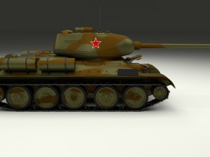 t-34-85 interior-engine bay full hdri camo Modelo 3D