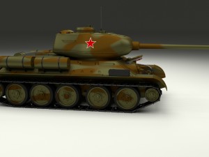t-34-85 interior-engine bay full hdri camo Modelo 3D