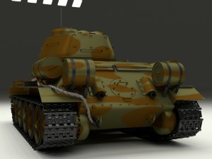 t-34-85 interior-engine bay full hdri camo Modelo 3D