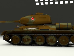 t-34-85 interior-engine bay full hdri camo Modelo 3D