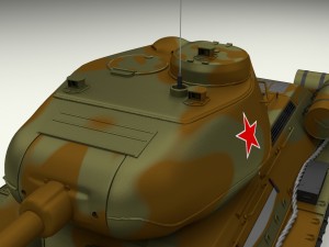 t-34-85 interior-engine bay full hdri camo Modelo 3D