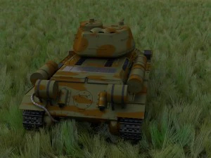 t-34-85 interior-engine bay full hdri camo 3D Model