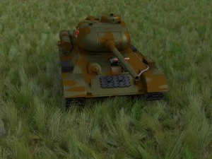 t-34-85 interior-engine bay full hdri camo 3D Model