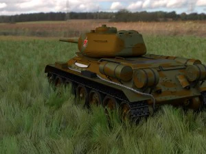 t-34-85 interior-engine bay full hdri camo 3D Model