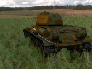 t-34-85 interior-engine bay full hdri camo 3D Model