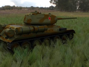 t-34-85 interior-engine bay full hdri camo Modelo 3D