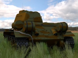 t-34-85 interior-engine bay full hdri camo Modelo 3D
