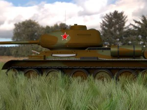 t-34-85 interior-engine bay full hdri camo 3D Model