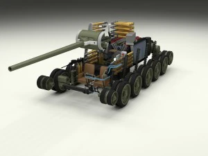 t-34-85 interior-engine bay full hdri camo 3D Model