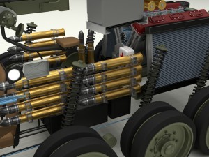 t-34-85 interior-engine bay full hdri camo Modelo 3D