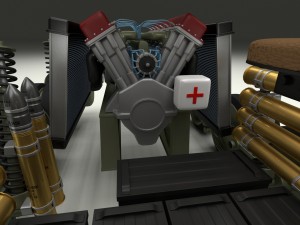 t-34-85 interior-engine bay full hdri camo Modelo 3D